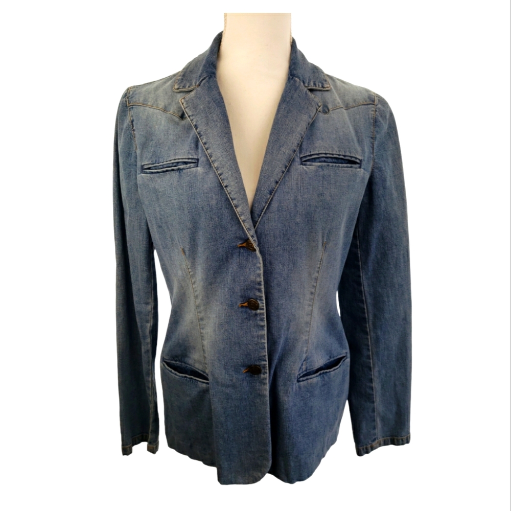 Polo Ralph Lauren 3 Button Blazer Size *6-8 in Denim Blue Medium Wash
